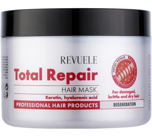 Восстанавливающая маска Revuele Total Repair для поврежденных, ломких и сухих волос 500 мл