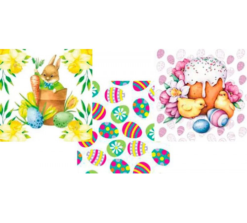 Серветка Пасхальна Silken 33х33 см 2 шари 12 шт в асортименті