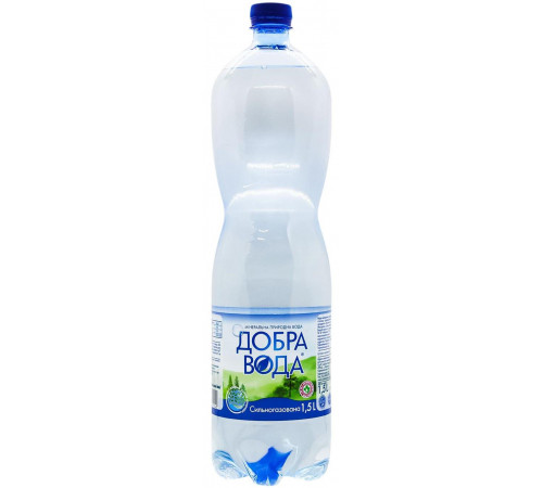 Вода мінеральна Добра вода сильногазована 1,5 л