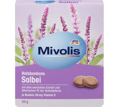 Льодяники без цукру Mivolis Salbei 50 г