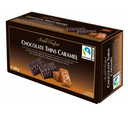 Цукерки Maitre Truffout Chocolate Thins Caramel 200 г
