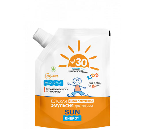 Дитячий сонцезахисний крем для загару SUN ENERGY SPF 30 50 мл