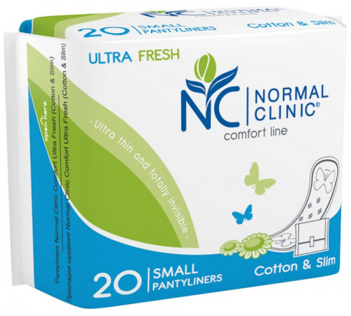 Ежедневные прокладки NORMAL clinic Comfort Ultra Fresh Cotton&Slim small 20 шт