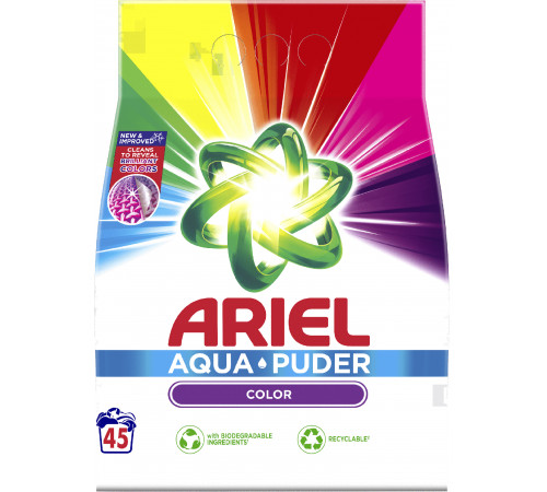 Стиральный порошок Ariel Color Аква-Пудра 2.925 кг 45 циклов стирки