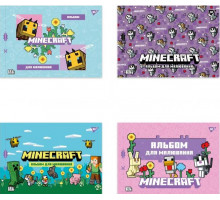 Альбом для рисования с перфорацией YES 130598 Minecraft girls А4 12 листов на скобе