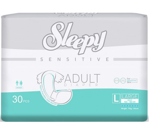 Підгузки для дорослих Sleepy Sensitive Adult Large 100-150 см 6 к 30 шт