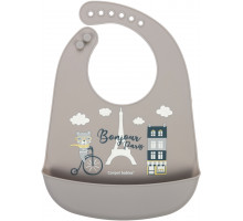 Детский слюнявчик силиконовый Canpol babies 74/027 bei Bonjour Paris с карманом
