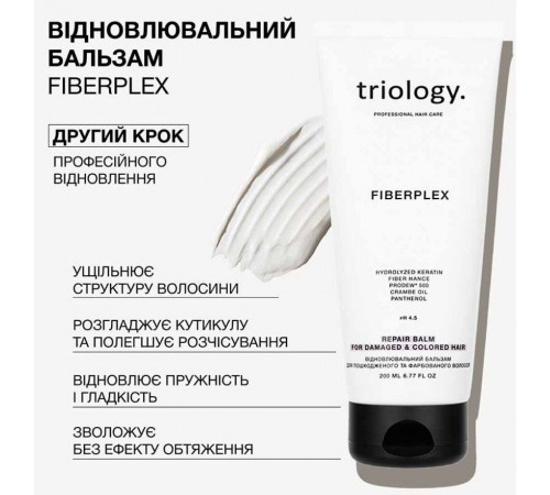 Відновлювальний бальзам для пошкодженого та фарбованого волосся Triology Fiberplex 200 мл