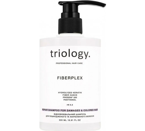 Відновлювальний шампунь для пошкодженого та фарбованого волосся Triology Fiberplex 500 мл