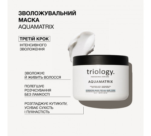Зволожувальна маска для всіх типів волосся Triology Aquamatrix 330 г