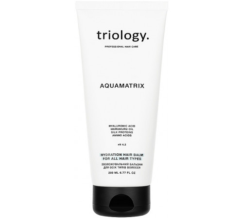 Зволожувальний бальзам для всіх типів волосся Triology Aquamatrix 200 мл