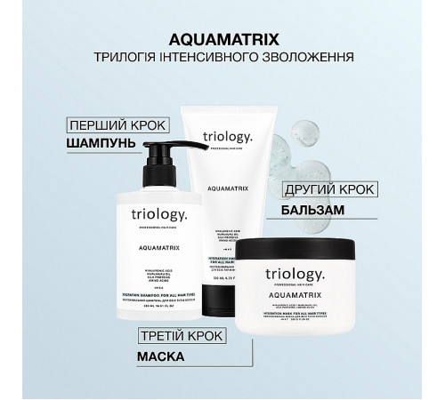 Зволожувальний шампунь для всіх типів волосся Triology Aquamatrix 500 мл