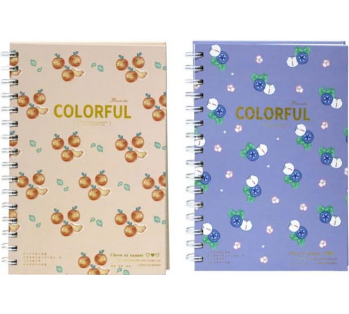 Блокнот 5000-14/16 А-5 на пружині збоку 80 аркушів в асортименті