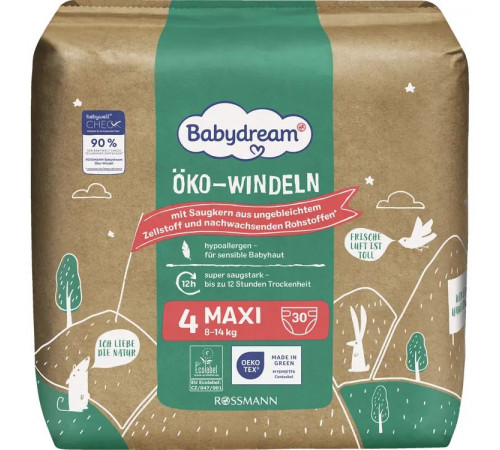 Підгузки Babydream 4 (8-14 кг) 30 шт