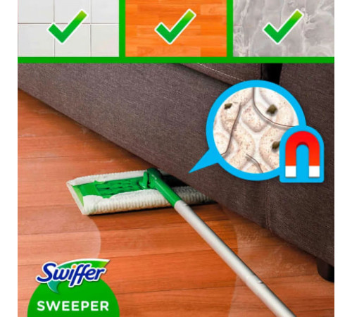 Швабра для мытья полов Swiffer Kit + 8 сухих и 3 влажных салфетки