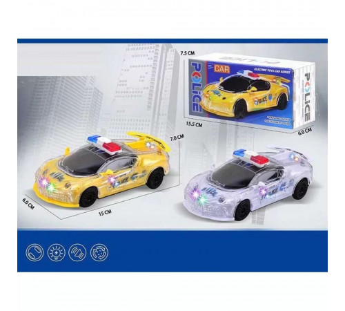 Машинка 668 Поліція (підсвічування, звук, колесо вільного ходу) в коробці