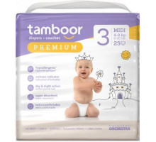 Подгузники Tamboor Premium 3 (4-9 кг) 25 шт
