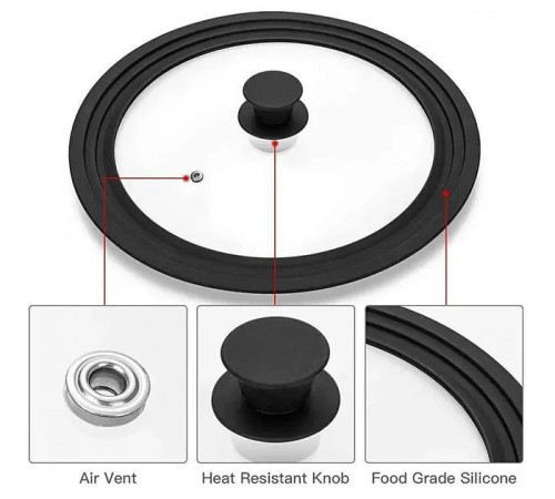 Кришка силіконова багаторозмірна 24, 26, 28 см