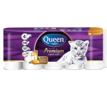 Туалетная бумага Queen Premium 4 слоя 10 рулонов