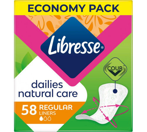Щоденні гігієнічні прокладки Libresse Dailies Natural Care 58 шт