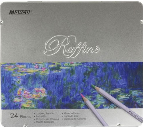 Карандаши детские Marco Raffine 7100-24TN в металлическом пенале 24 цвета Карандаши детские Marco Raffine 7100-24TN в металлическом пенале 24 цвета