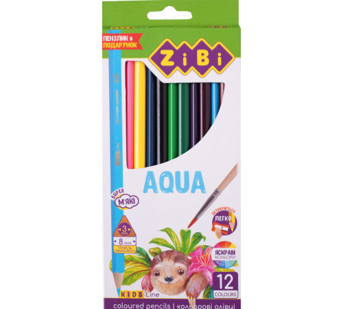 Олівці дитячі Zibi ZB2475 AQUA 12 кольорів Олівці дитячі Zibi ZB2475 AQUA 12 кольорів