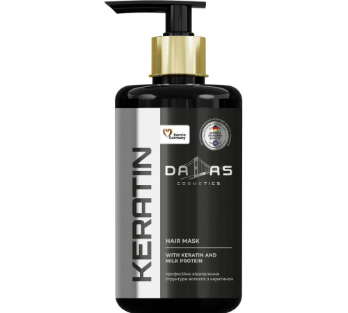 Маска для волос Dallas с Кератином и экстрактом Молочного протеина с дозатором 900 мл