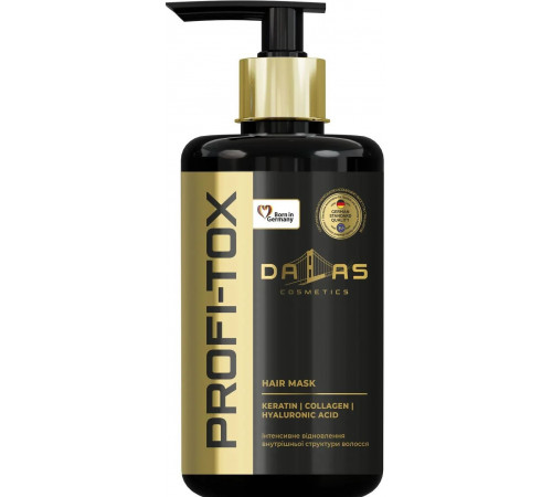 Маска для волосся Dallas Pro-tox з Колагеном, Кератином та Гіалуроновою кислотою з дозатором 900 мл