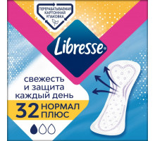 Ежедневные гигиенические прокладки Libresse Daily Fresh Normal Plus 32 шт