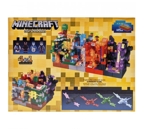 Конструктор 12002 Minecraft 4 в 1 з LED-підсвічуванням