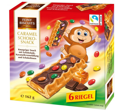 Печенье Feiny Biscuits Caramel Schoko-Snack 162 г