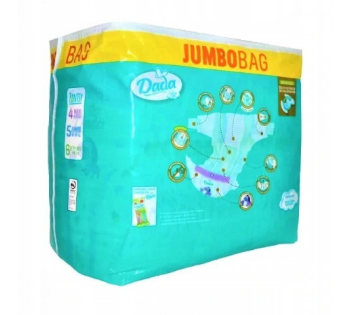 Підгузники дитячі DADA Extra Soft (4) maxi 7-18кг Jumbo Bag 82 шт