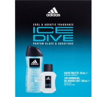 Подарочный набор мужской Adidas Ice Dive (Туалетная вода 50 мл + Гель для душа 250 мл)