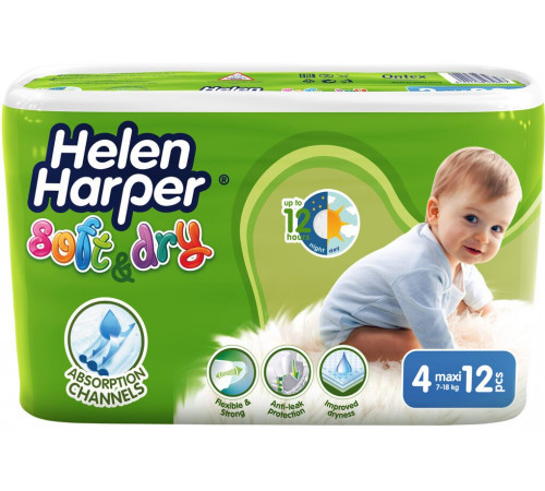 Підгузки Helen Harper Soft & Dry 4 (7-18 кг) 12 шт