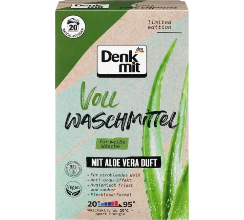 Пральний порошок Denkmit Vollwaschmittel Aloe Vera 1.3 кг 20 циклів прання