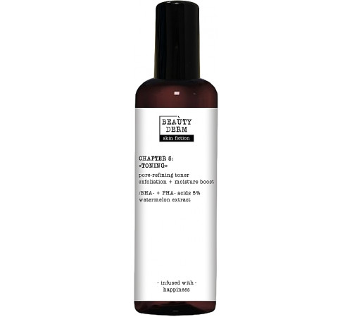 Тонер для очищення пор Beautyderm Skin Fiction з ВНА-РНА-кислотами та Кавуном 200 мл