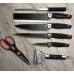 Набір кухонних ножів з нержавіючої сталі German Family GF-S03 з підставкою 8 предметів
