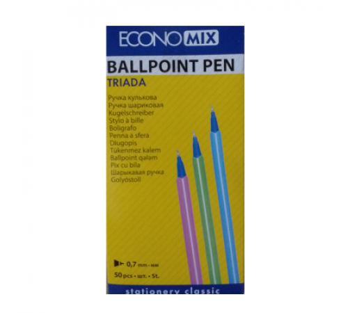 Ручка масляна Economix Triada синя 0.7 мм