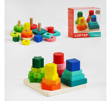 Іграшка-сортер 4 Fun Game Club 94620 Геометричні фігури Логічна пірамідка