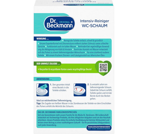 Порошок для чищення унітазу Dr. Beckmann WC-Schaum 3 шт х 100 г