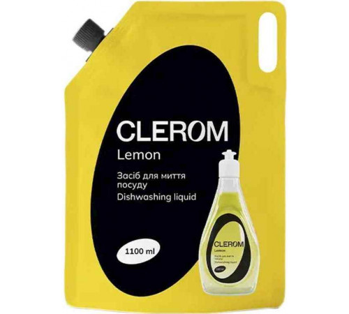 Засіб для миття посуду Clerom Lemon дой-пак 1.1 л
