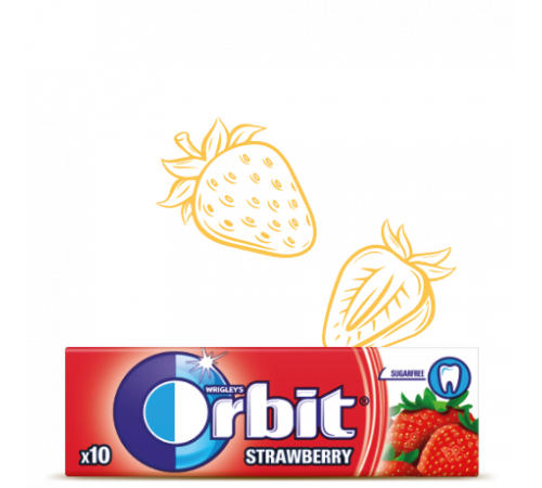 Жеватательная резинка Orbit Strawberry