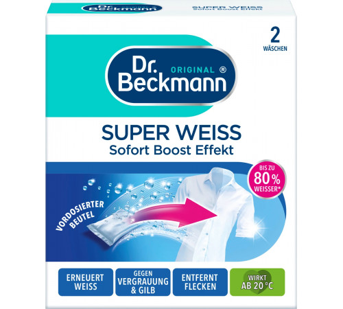 Порошок для відбілювання білизни Dr.Beckmann Super Weiss 2 х 40 г