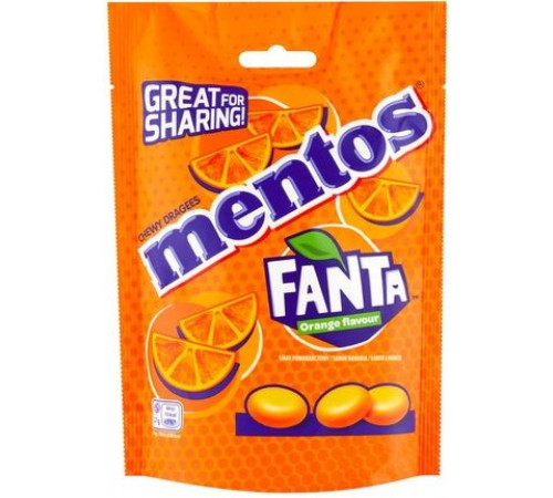 Драже жувальне Mentos Fanta Апельсин 160 г Драже жувальне Mentos Fanta Апельсин 160 г