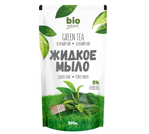 Жидкое мыло BIO Naturell Зеленый чай дой-пак 500 мл