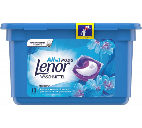 Гелеві капсули Lenor all in 1 pods Aprilfrisch 13 шт (ціна за 1 шт)