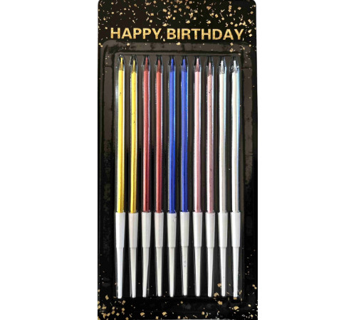 Свічки на торт Happy Birthday кольорові 10 шт