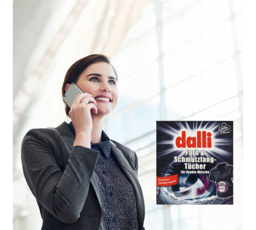 Серветки абсорбуючі для прання темних тканин Dalli Black 10 шт