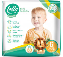 Підгузки дитячі Lolly Baby Extra Soft & Dry 6 (16+ кг) 30 шт