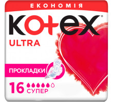 Гігієнічні прокладки Kotex Ultra Dry Super 16 шт